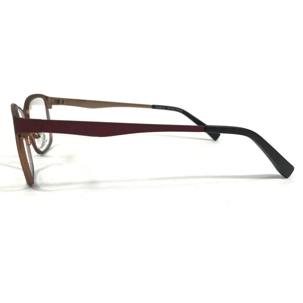 Public Eyeworks Eyeglasses Frames CAMBRIDGE-C02 Red Square Cat Eye 52-16-138